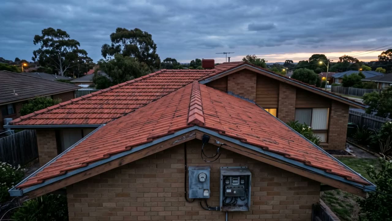 Bare tiled roof before installation